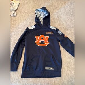 Colosseum Navy Hoodie with Orange Auburn Emblem